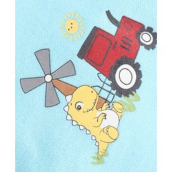 Babyhug 100% Cotton Antibacterial Half Sleeves Vests Dino & Vehicle Print Pack of 3 - Blue