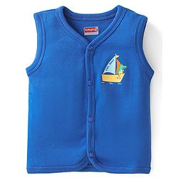 Babyhug 100% Cotton Antibacterial  Sleeveless Vests Striped & Animal Print Pack of 3 - Multicolour