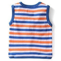 Babyhug 100% Cotton Antibacterial  Sleeveless Vests Striped & Animal Print Pack of 3 - Multicolour