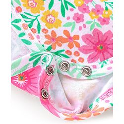 Babyhug 100% Cotton Knit Half Sleeves Onesies Floral Print Pack of 2 - Multicolour