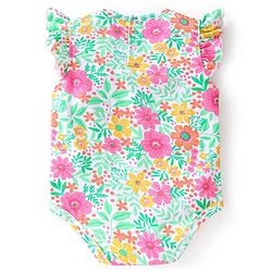 Babyhug 100% Cotton Knit Half Sleeves Onesies Floral Print Pack of 2 - Multicolour