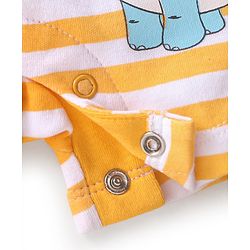 Babyhug 100% Cotton Knit Half Sleeves Romper With Dino Print Pack of 2  - Multicolor