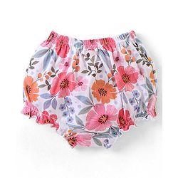 Babyhug 100% Cotton Knit Floral & Polka Dots Printed Antibacterial Bloomers Pack of 3 - Multicolour