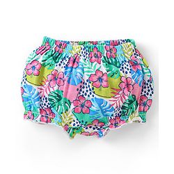 Babyhug 100% Cotton Antibacterial Bloomers Polka Dots and Floral Print Pack of 3 - Pink & Green