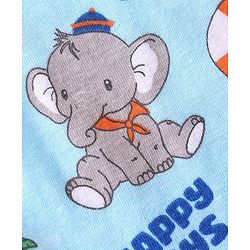 Babyhug 100% Cotton Antibacterial Sleeveless Sando with Elephant & Boat Print Pack Of 3 - Blue & Orange