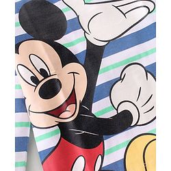 Babyhug Disney Cotton Single Jersey Knit Full Sleeves Striped Night Suit Mickey Mouse Print - Blue