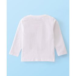 Babyhug Disney Cotton Knit Full Sleeves Night Suit With Mickey Mouse Graphics - White & Blue