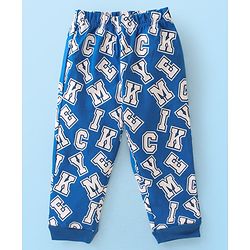 Babyhug Disney Cotton Knit Full Sleeves Night Suit With Mickey Mouse Graphics - White & Blue