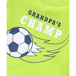 Babyhug Cotton Knit Half Sleeves Soccer Printed T-Shirt with Shorts Set - Green & Navy Blue