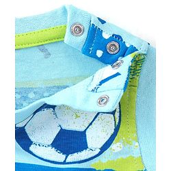 Babyhug Cotton Knit Half Sleeves Soccer Printed T-Shirt with Shorts Set - Green & Navy Blue
