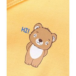 Babyhug 100% Cotton Knit Half Sleeves Front Open Vests Stripes & Bear Print Pack of 5 - White Yellow & Blue