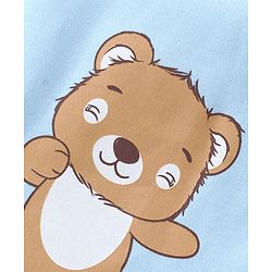 Babyhug 100% Cotton Knit Half Sleeves Front Open Vests Stripes & Bear Print Pack of 5 - White Yellow & Blue