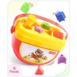 Babyhug Premium My First Shape Sorter Toy - Red|16 Blocks| Sorting & Stacking Toys for 18+ Months| Activity Toys for Toddlers|BIS Certified