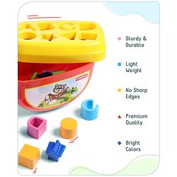 Babyhug Premium My First Shape Sorter Toy - Red|16 Blocks| Sorting & Stacking Toys for 18+ Months| Activity Toys for Toddlers|BIS Certified