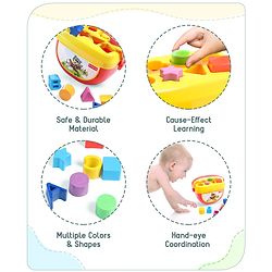 Babyhug Premium My First Shape Sorter Toy - Red|16 Blocks| Sorting & Stacking Toys for 18+ Months| Activity Toys for Toddlers|BIS Certified