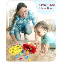 Babyhug Premium My First Shape Sorter Toy - Red|16 Blocks| Sorting & Stacking Toys for 18+ Months| Activity Toys for Toddlers|BIS Certified