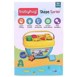 Babyhug Premium My First Shape Sorter Toy - Red|16 Blocks| Sorting & Stacking Toys for 18+ Months| Activity Toys for Toddlers|BIS Certified