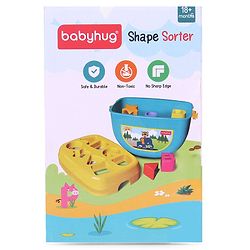 Babyhug Premium My First Shape Sorter Toy - Red|16 Blocks| Sorting & Stacking Toys for 18+ Months| Activity Toys for Toddlers|BIS Certified