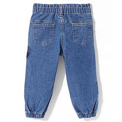 Babyhug Disney Denim Full Length  Jeans with Minnie Mouse Graphics -Blue