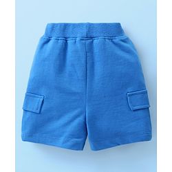 Babyhug Single Jersey Knit Half Sleeves Printed  T-Shirt & Shorts Set - White & Blue