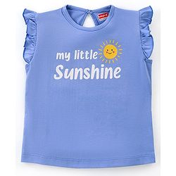 Babyhug Cotton Knit Frill Sleeves Top with Text Print Pack of 3 - Pink & Blue