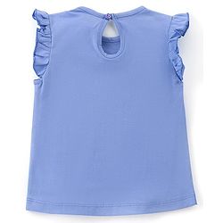 Babyhug Cotton Knit Frill Sleeves Top with Text Print Pack of 3 - Pink & Blue
