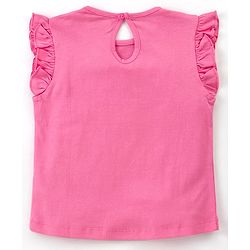 Babyhug Cotton Knit Frill Sleeves Top with Text Print Pack of 3 - Pink & Blue