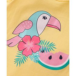 Babyhug Cotton Knit Frill Sleeves Top with Floral & Bird Print Pack of 3 - Multicolor