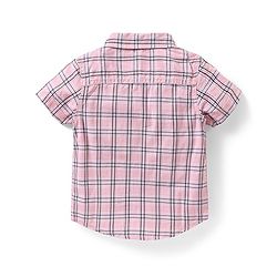 Babyhug Cotton Woven Half Sleeves Checks Shirt & Denim Shorts Set - Pink & Blue