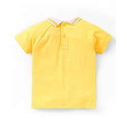 Babyhug Disney Single Jersey Knit Half Sleeves T-Shirt And Shorts Set With Winnie The Pooh Graphics - Yellow & Blue