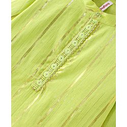 Babyhug Cotton Full Sleeves Striped Kurta Pyjama Set - Lime Green