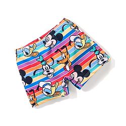 Babyhug Disney Mid Thigh Length Swimming Trunk With Mickey Mouse Family All Over Print - Multicolor