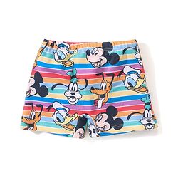 Babyhug Disney Mid Thigh Length Swimming Trunk With Mickey Mouse Family All Over Print - Multicolor