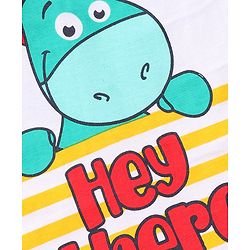 Babyhug Cotton Sleeveless T-Shirt With Animal & Text Graphics - White