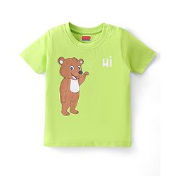 Babyhug Cotton Knit Half Sleeves T-Shirt Bear Graphics Pack Of 3 - Blue Green & Orange