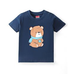 Babyhug Cotton Knit Half Sleeves T-Shirt Bear Graphics Pack Of 3 - Blue Green & Orange