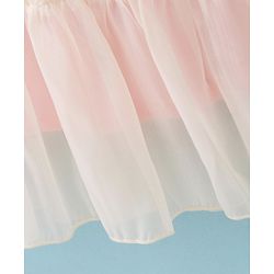 Babyhug Half Sleeves Party Frock with Floral Lace Detailing - Peach