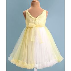 Babyhug Woven   Sleeveless Fit & Flared  Party Frock with Floral Corsage - Multicolour