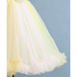 Babyhug Woven   Sleeveless Fit & Flared  Party Frock with Floral Corsage - Multicolour