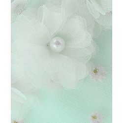 Babyhug Sleeveless Party Frock with Sequin Detailing & Floral Applique - Mint
