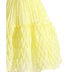 Babyhug Puffed Sleeves Fit And Flare Party Wear  Frock  With Froral Applique- Yellow
