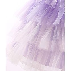 Babyhug Woven Sleeveless Layered Party Wear Tiered Dress with Bow Applique - Lavender