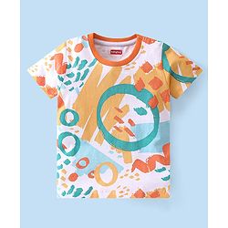 Babyhug Cotton Knit Half Sleeves T-Shirt Stripes & Text Graphics Pack Of 3 - Multicolor