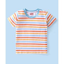 Babyhug Cotton Knit Half Sleeves T-Shirt Stripes & Text Graphics Pack Of 3 - Multicolor