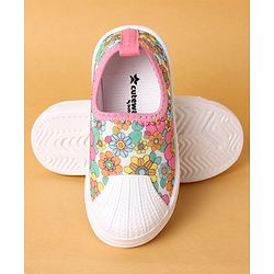 Cute Walk by Babyhug Casual Slip On Shoes Floral Print - Pink