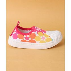 Cute Walk by Babyhug Casual Slip On Shoes Floral Print - Red