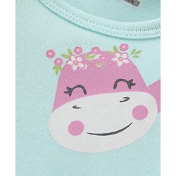 Babyhug 100% Cotton Knit Sleeveless Onesies with Dino Print - Blue