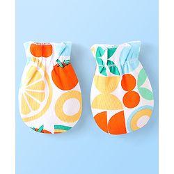 Babyhug 100% Cotton Mittens Fruity Print Pack Of 3 - Multicolour