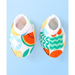 Babyhug 100% Cotton Mittens Fruity Print Pack Of 3 - Multicolour