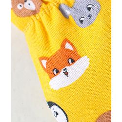 Babyhug 100% Cotton Mittens & Booties Set Animal Print - Yellow